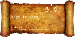 Végh Izidóra névjegykártya